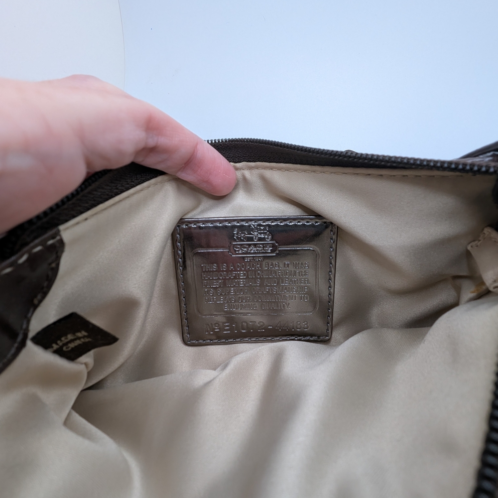 Coach Madison Signature Op Art Chainlink Multicolor Crossbody Chestnut/ Purple - Picture 5 of 11
